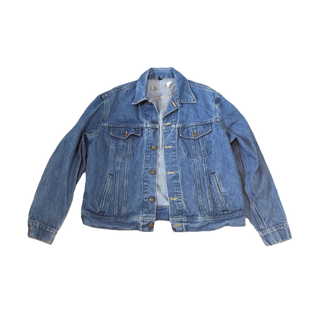 Vtg 70s L.L. Bean Denim Trucker Jacket Mens 46R Made in USA 100% Cotton Blue XL
